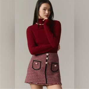 Corey Lynn Calter Red and Black Checkered Mini Skirt XL